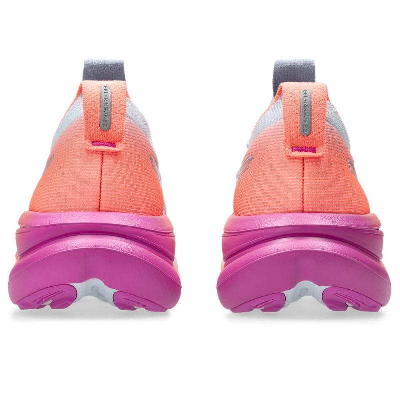 Asics Gel.Nimbus 28 Løpesko Dame Grå/oransje/rosa - Bilde 4