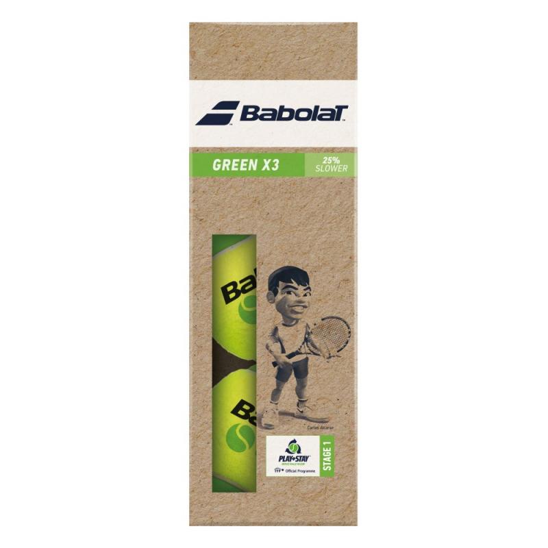 Babolat Green 3pk tennisball Nivå 1 Grønn