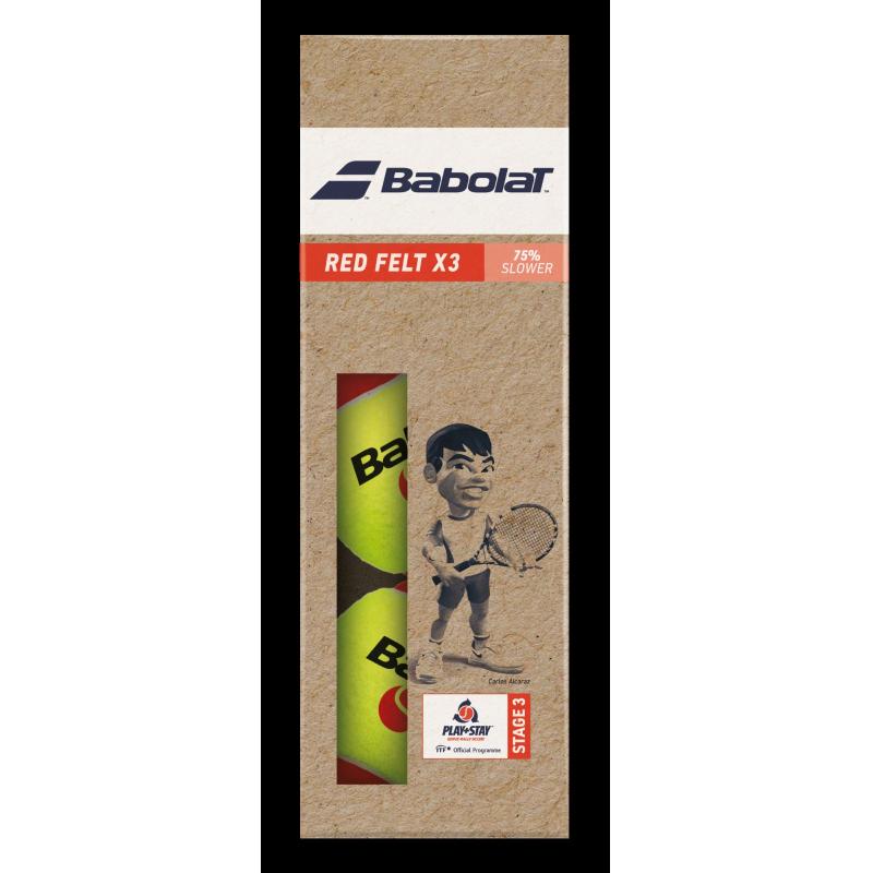 Babolat Red Felt 3pk tennisball Nivå 3 Rød