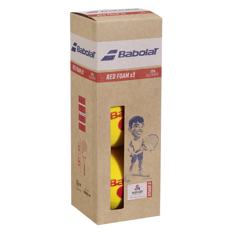 Babolat Red Foam 3pk tennisballer  Nivå 3 Rød Skumballer
