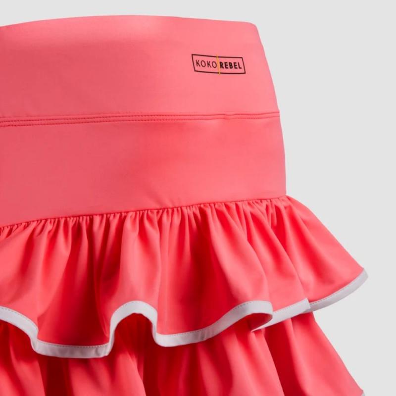KokoRebel Tennis Skjørt med Rysjer Jente Rosa - Bilde 4