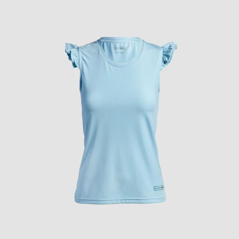 KokoRebel Singlet med rysjeermer Lys Blå