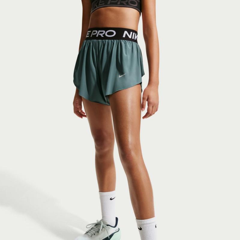 Nike Pro Dri-Fit 2 i 1 Shorts Jente Grønn
