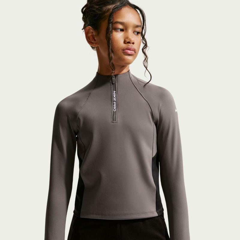 Nike NikPro Dri-Fit HalfZip Jente Brun
