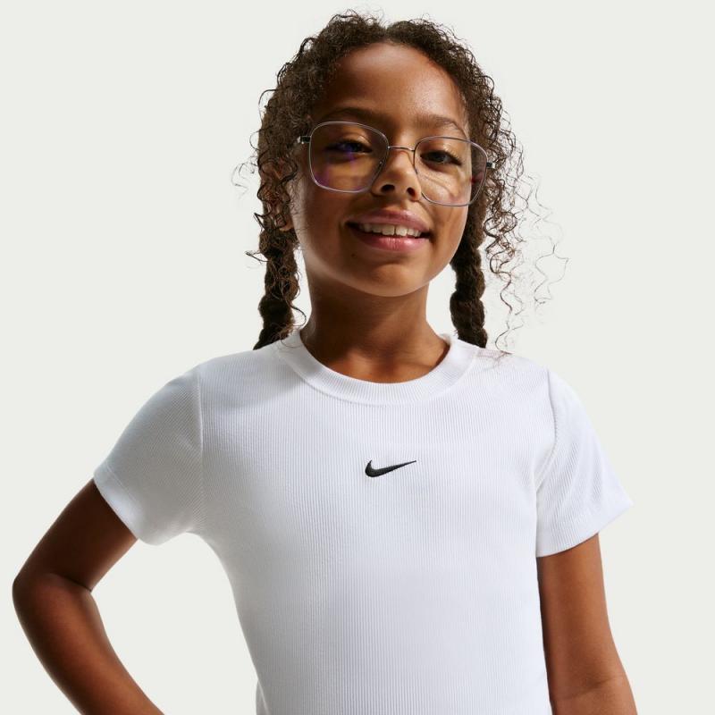 Nike Sportswear T-skjorte Ribbet stoff Jente Hvit