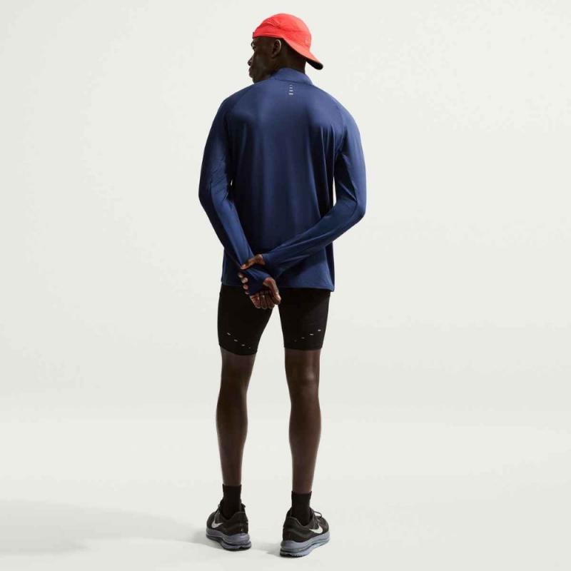Nike Stride Dri-Fit Half Zip Langermet Herre Navy - Bilde 4