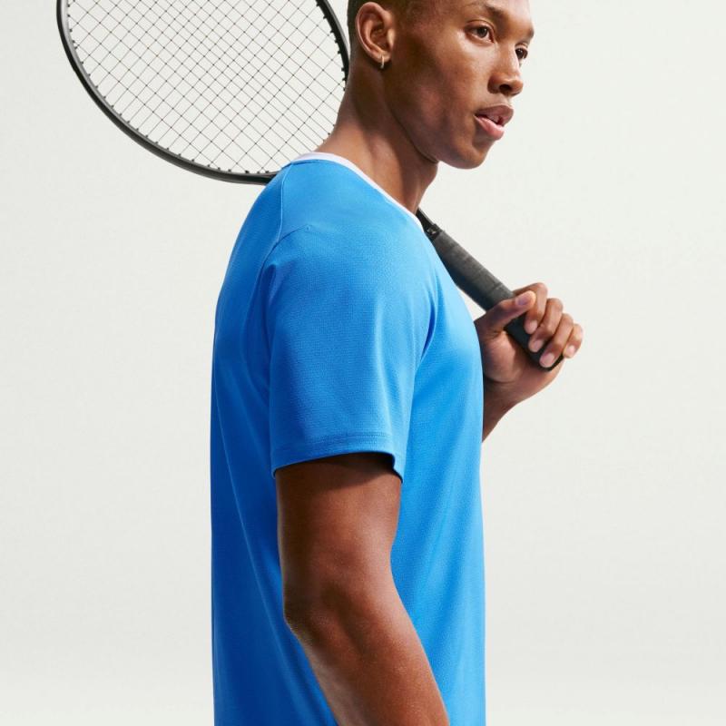 Nike NikeCourt Advantage Dri-Fit T-skjorte Herre Blå - Bilde 4