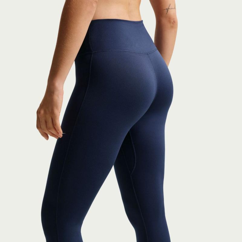 Nike One Tights Dri-Fit Høyt Liv uten søm Dame Navy - Bilde 2