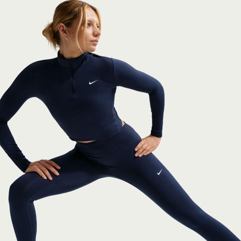 Nike One Tights Dri-Fit Høyt Liv uten søm Dame Navy - Bilde 5