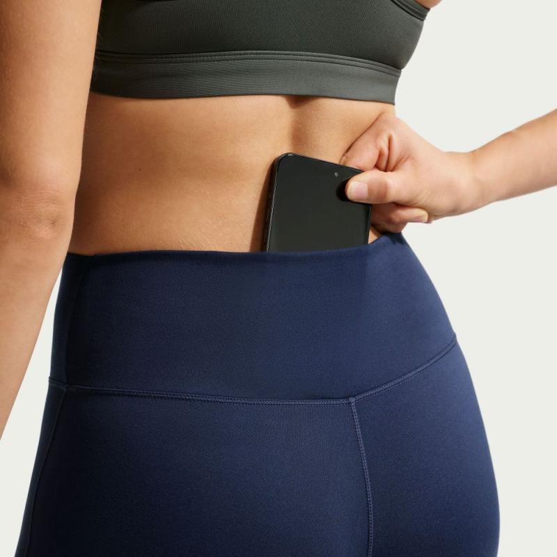 Nike One Tights Dri-Fit Høyt Liv uten søm Dame Navy - Bilde 6
