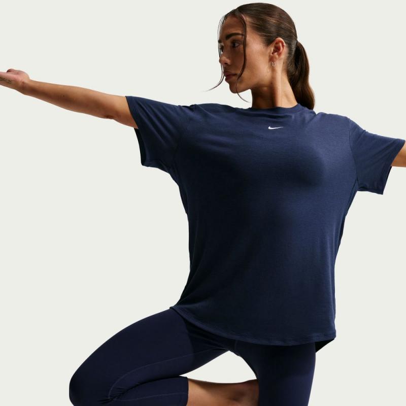 Nike One Relaxed Dri-Fit T-skjorte til Dame Navy - Bilde 2