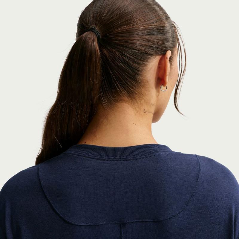 Nike One Relaxed Dri-Fit T-skjorte til Dame Navy - Bilde 3