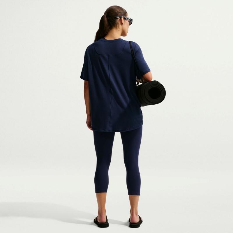 Nike One Relaxed Dri-Fit T-skjorte til Dame Navy - Bilde 5