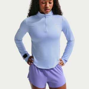 Nike Swift Dri-Fit Langermet Trøye m/glidelås Dame Lys Blå