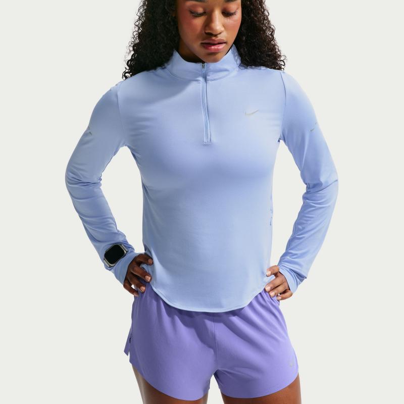 Nike Swift Dri-Fit Langermet Trøye m/glidelås Dame Lys Blå