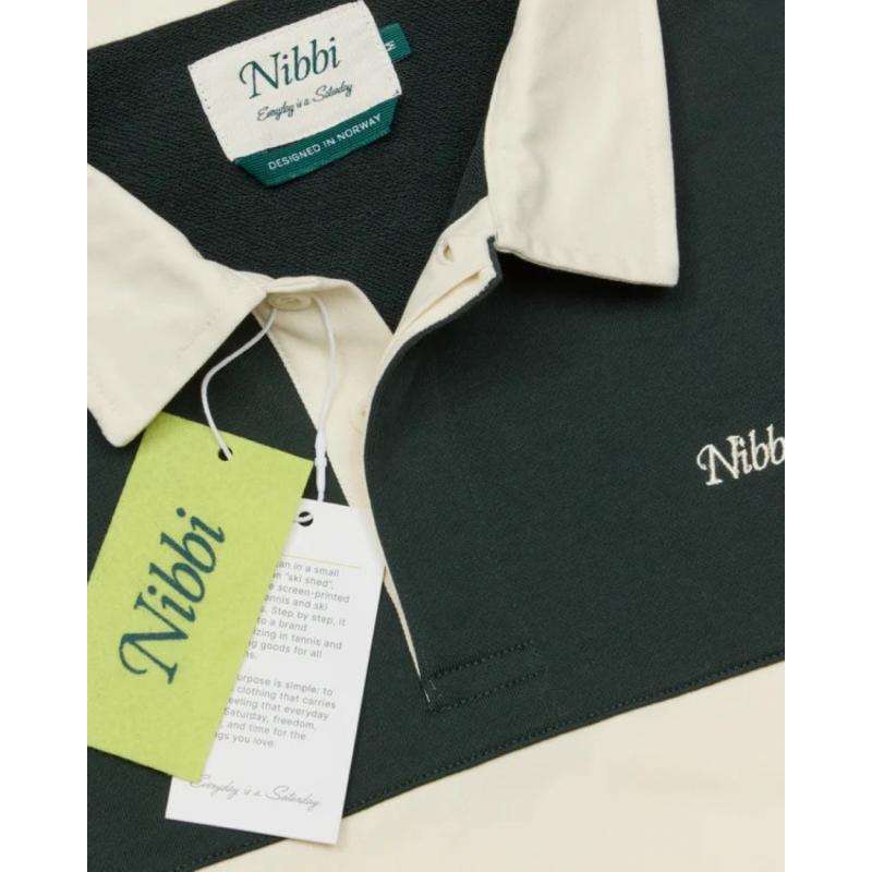 Nibbi Striped Rugby Skjorte Unisex Grønn/Offwhite - Bilde 3
