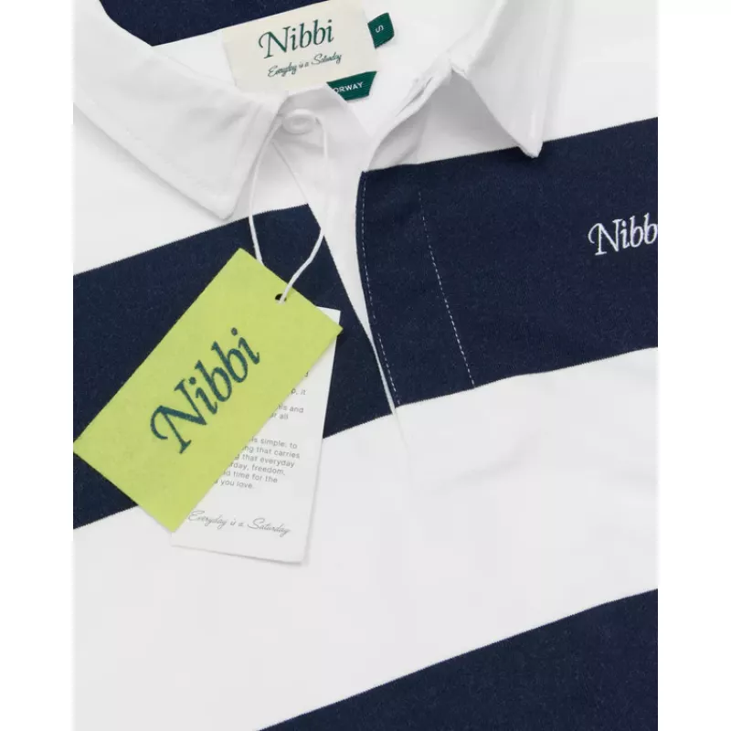 Nibbi Striped Rugby Hvit/Navy - Bilde 2