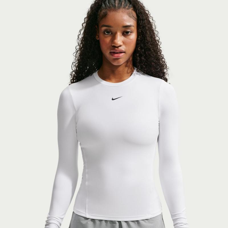 Nike One Dri-Fit Fitted Langermet genser Dame Hvit