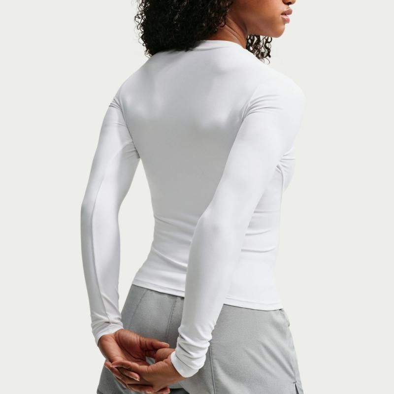Nike One Dri-Fit Fitted Langermet genser Dame Hvit - Bilde 5