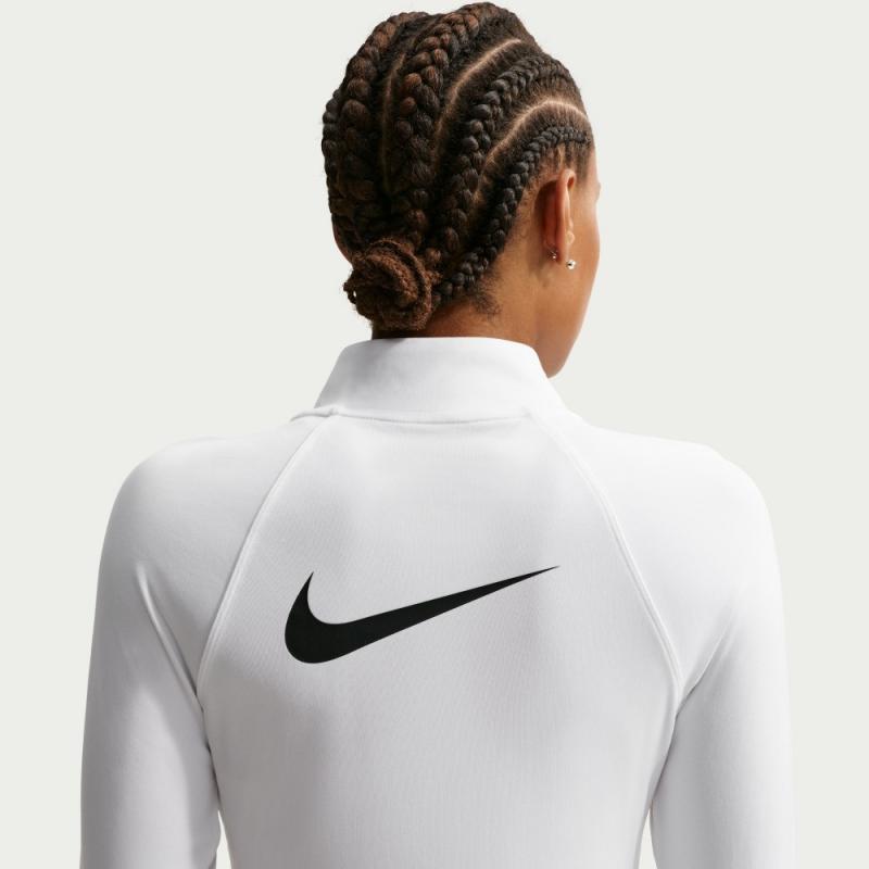 Nike Tempo Dri-Fit Half Zip Langermet genser Dame Hvit - Bilde 4